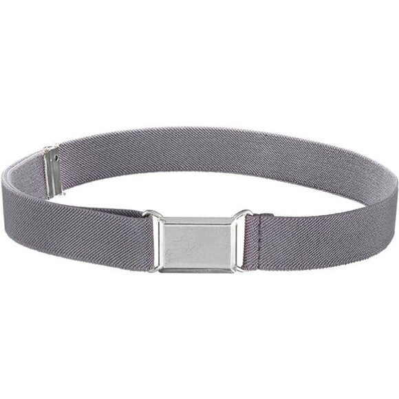 HOLD’EM Children’s Elastic Silver Buckle Belts Boys Girls Toddler 2T-5T-Grey - Picture 1 of 6